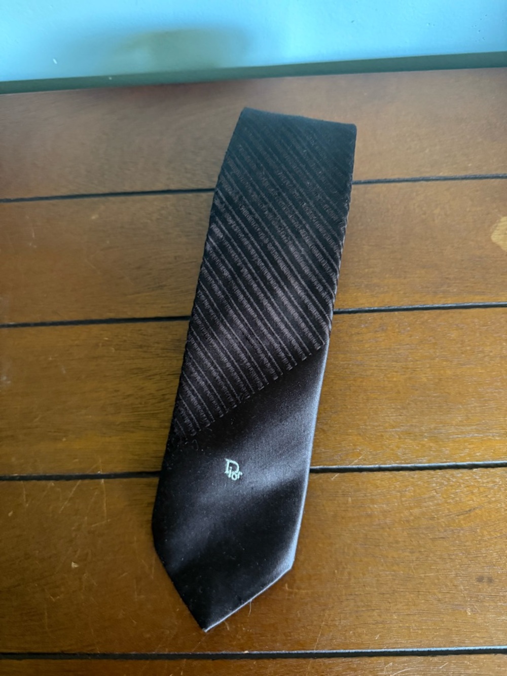 Vintage Christian Dior Cravates Mens Brown Tie